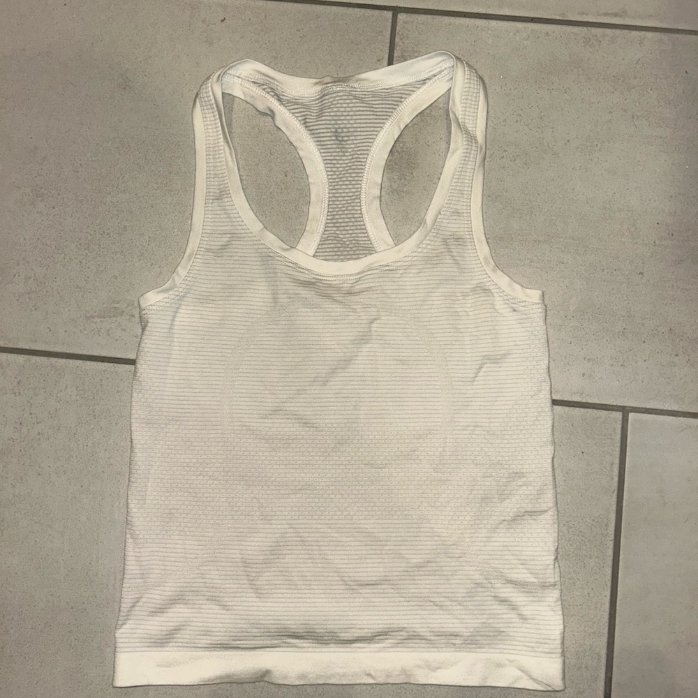 White Racerback Tank Top - Picture 2 of 4